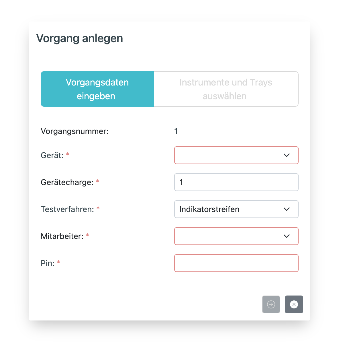 Fenster neuer Vorgang