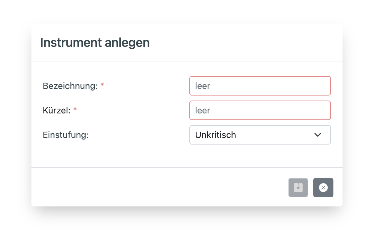 Fenster neues Instrument