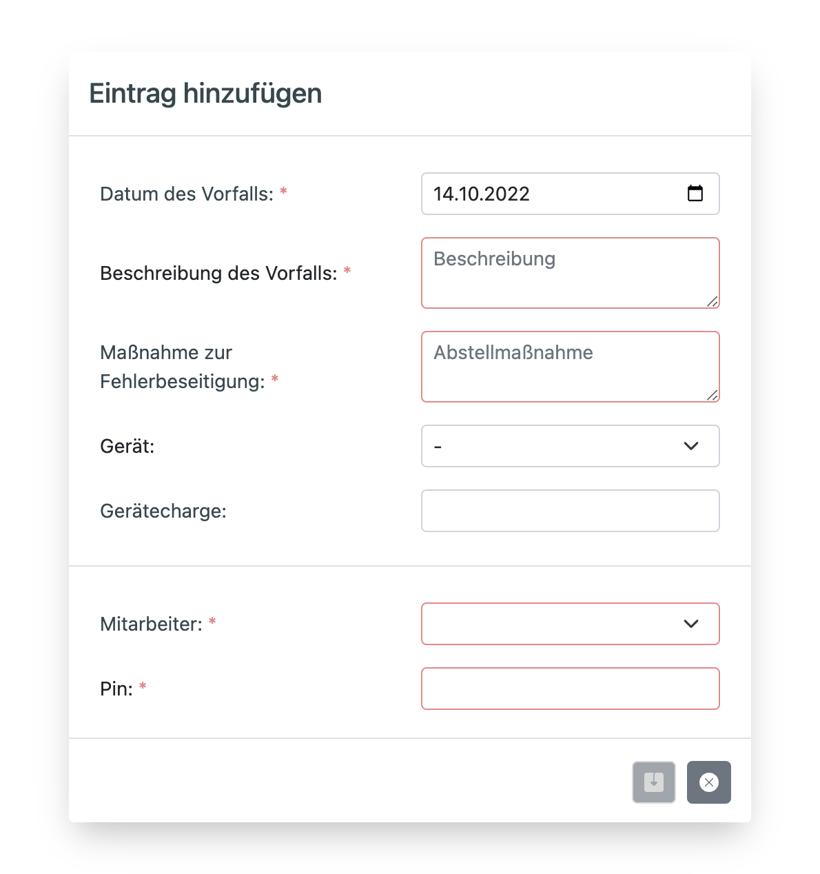 Fenster Eintrag anlegen