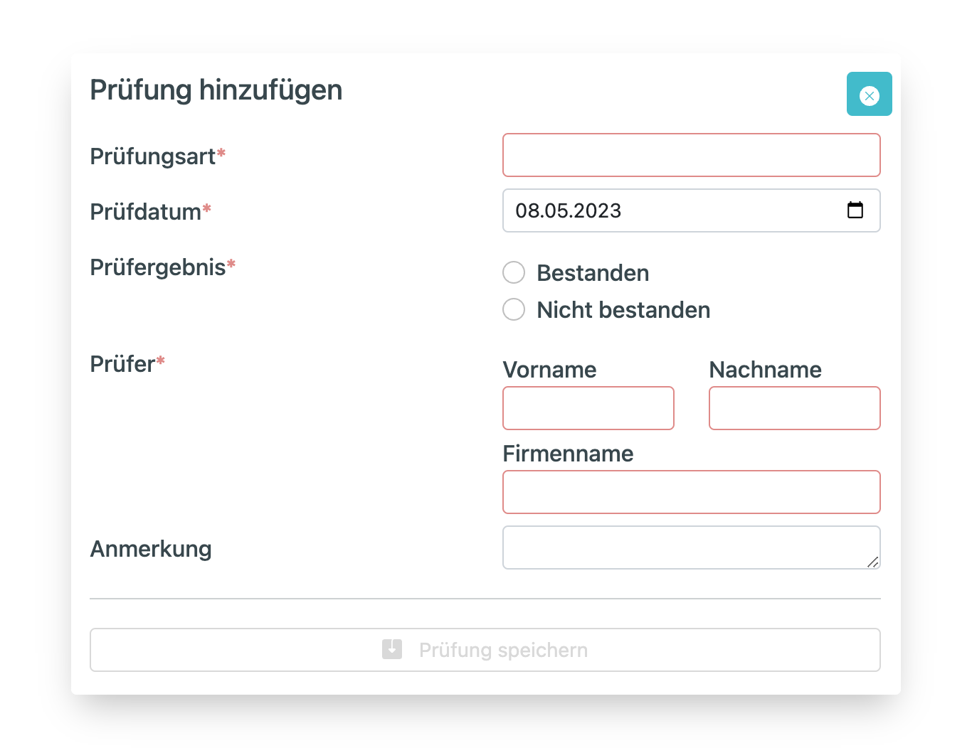 Neue Geräteprüfung