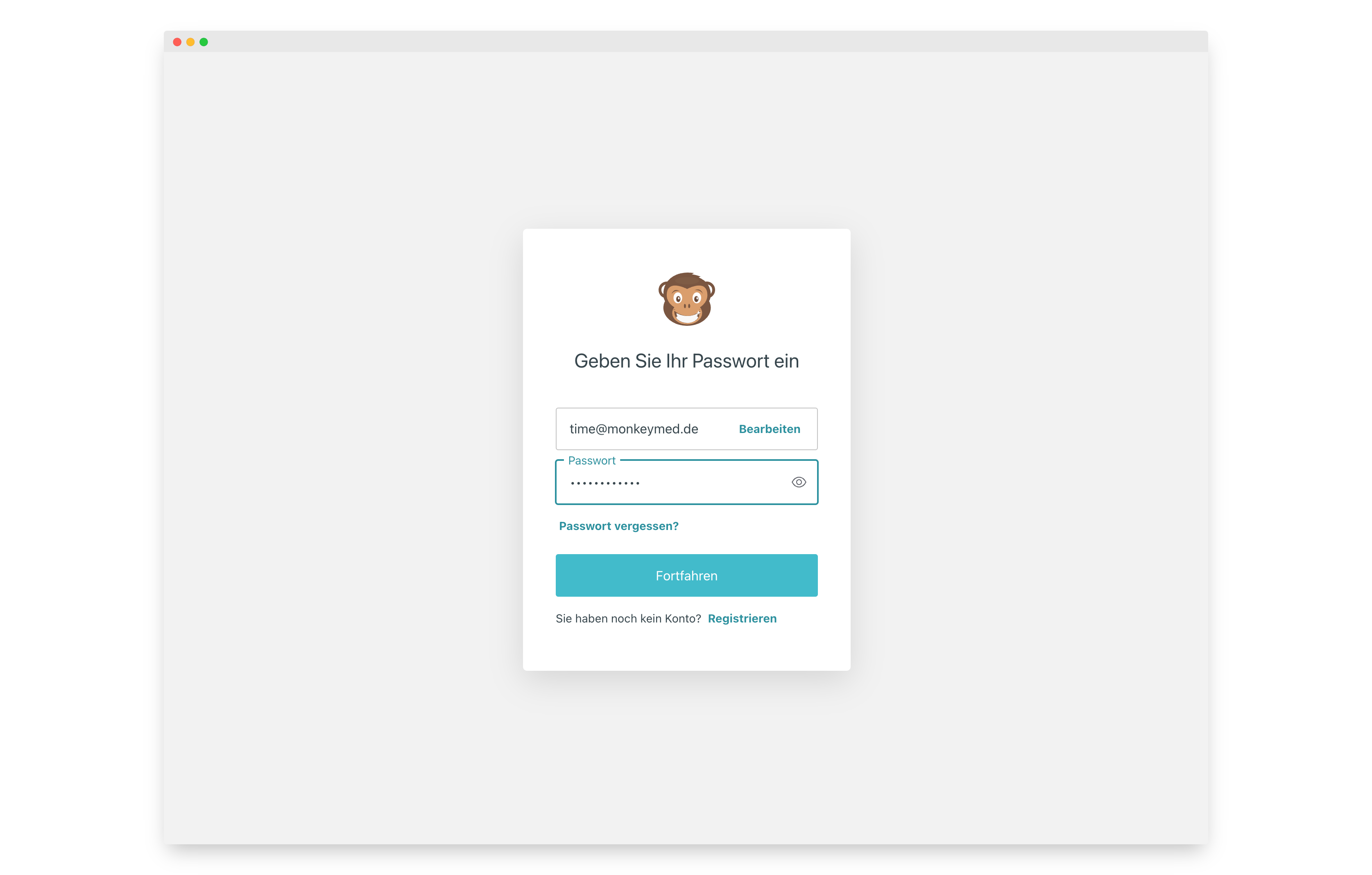 MonkeyMed Login Passwort