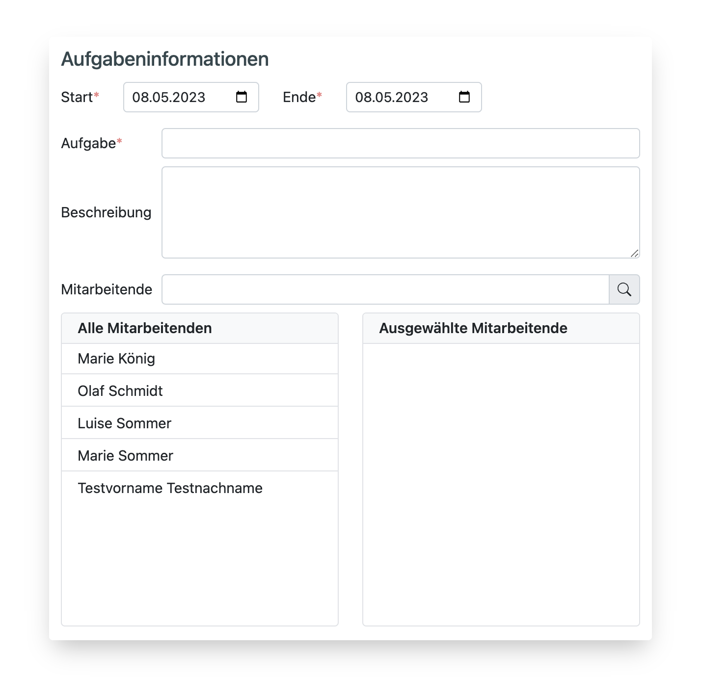 Aufgaben Infos